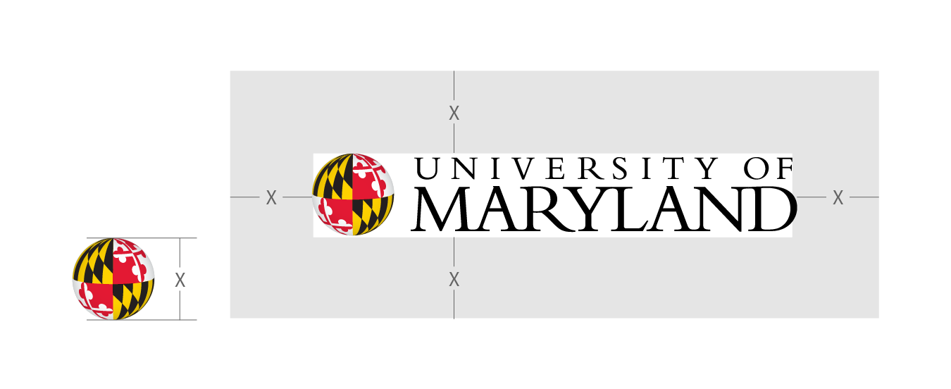 University of Maryland Primary logo Displaying Dimensions