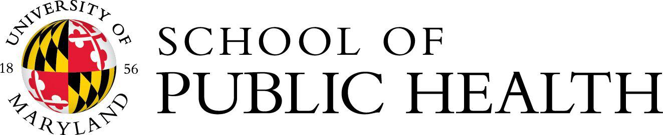 Logo for the School of Public Health, University of Maryland, emphasizing the University of Maryland