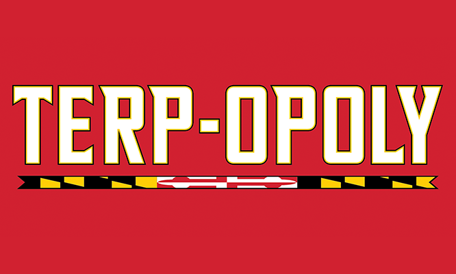 Exampled of prohibited use of the Terra-font, where the text reads "Terp-opoly"