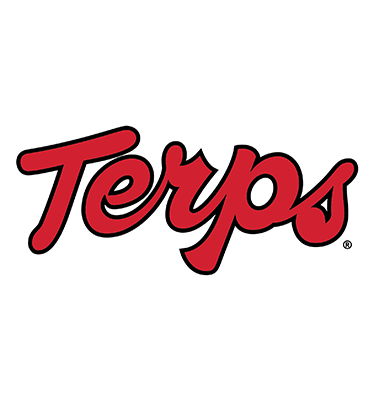 The word "Terp" presented in a red bubbly cursive font, with a thin black outline